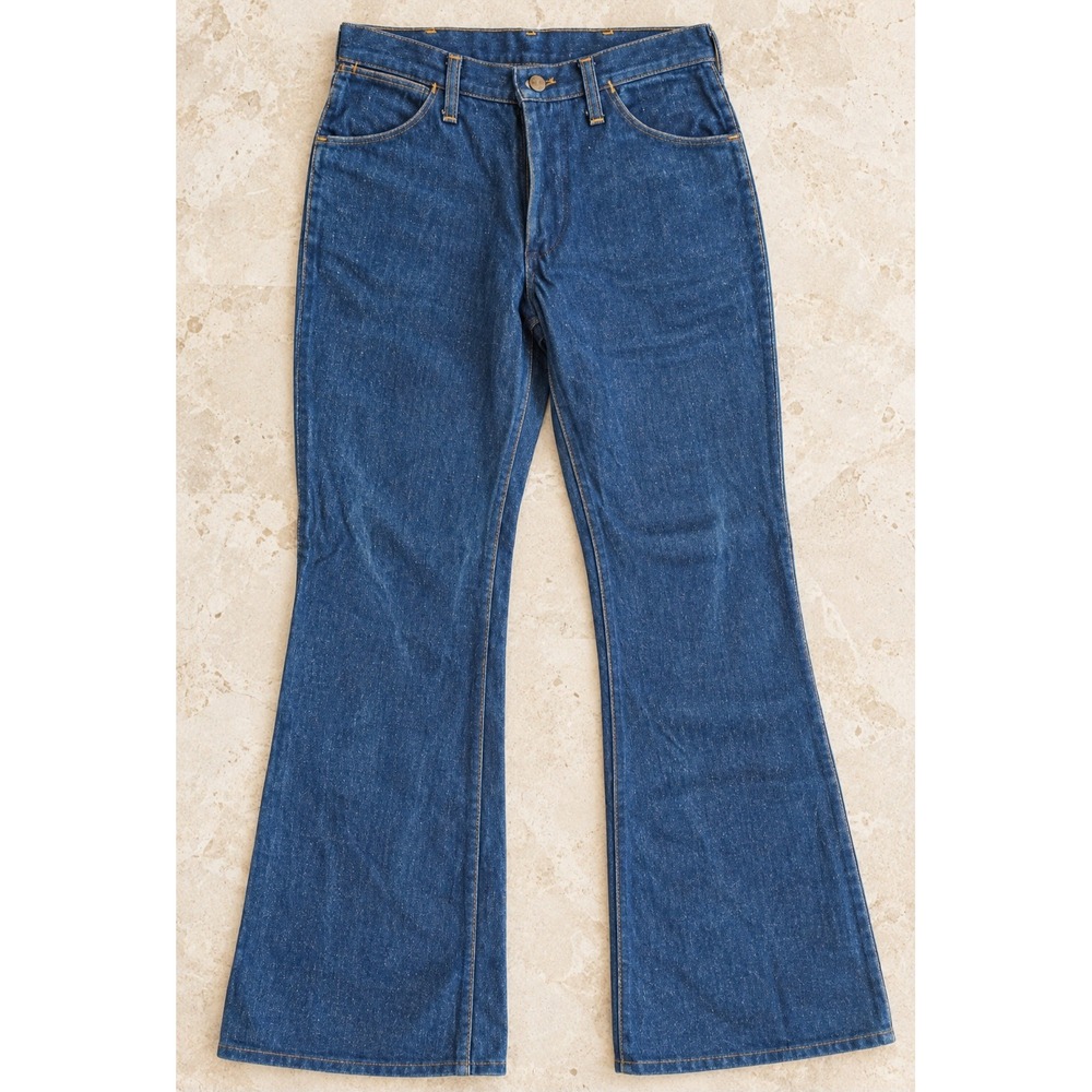 Vintage 70s Wrangler Jeans Mens 30x31 Made USA Bootcut Flare Scovill Denim